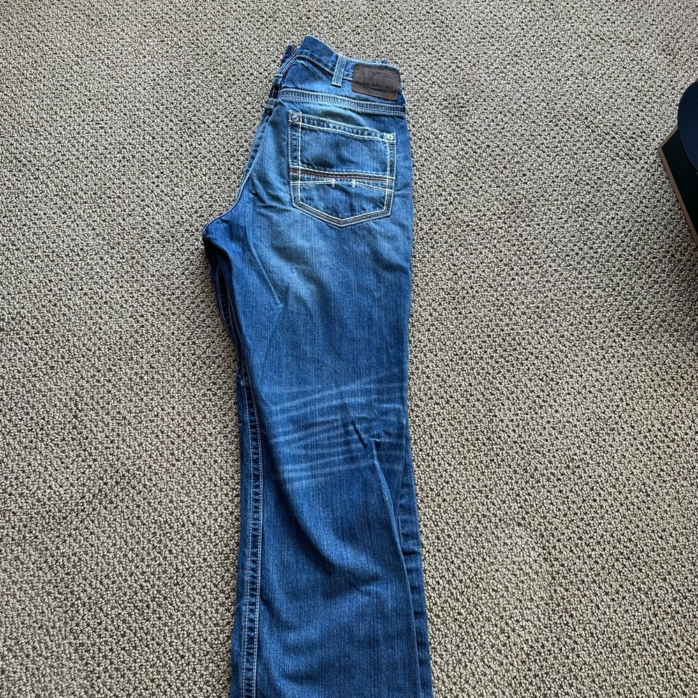 Ariat M6 38 x 32  M4 Boot Cut Jeans Medium Wash Western Workwear Thick Stitch
